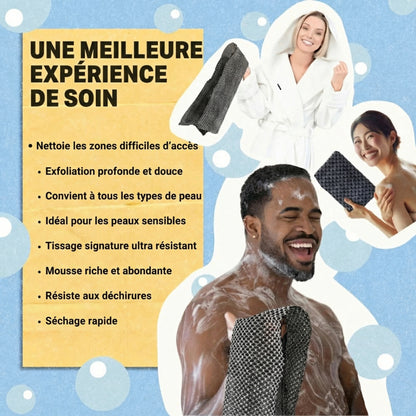 Serviette exfoliante antibactérienne pour le corps