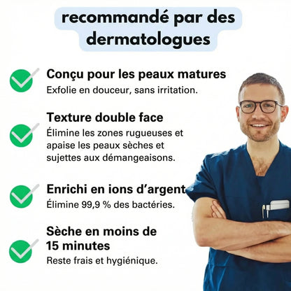 Serviette exfoliante antibactérienne pour le corps
