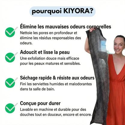 Serviette exfoliante antibactérienne pour le corps