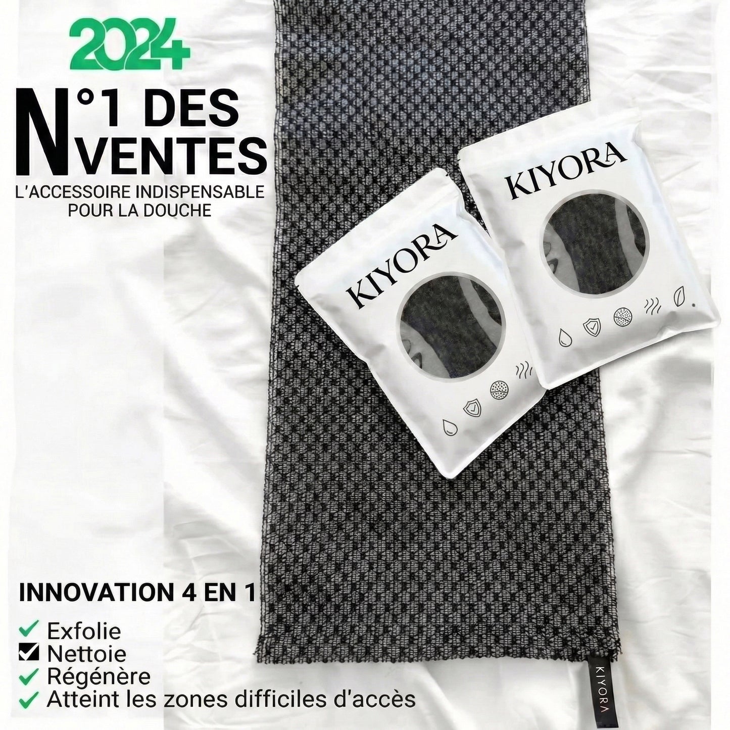 Serviette exfoliante antibactérienne pour le corps