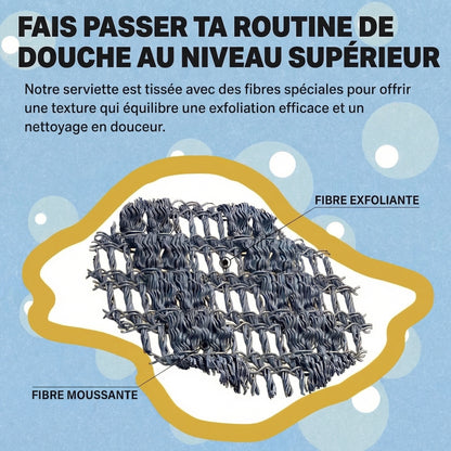 Serviette exfoliante antibactérienne pour le corps